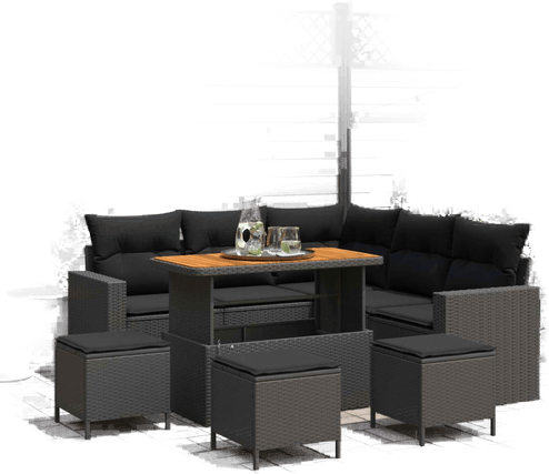 Vidaxl Hagesofa Set 9 pcs