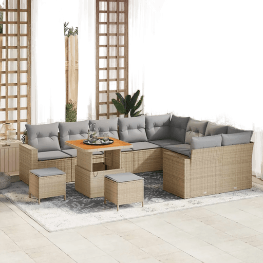 Vidaxl Hagesofa Set 12 pcs Beige