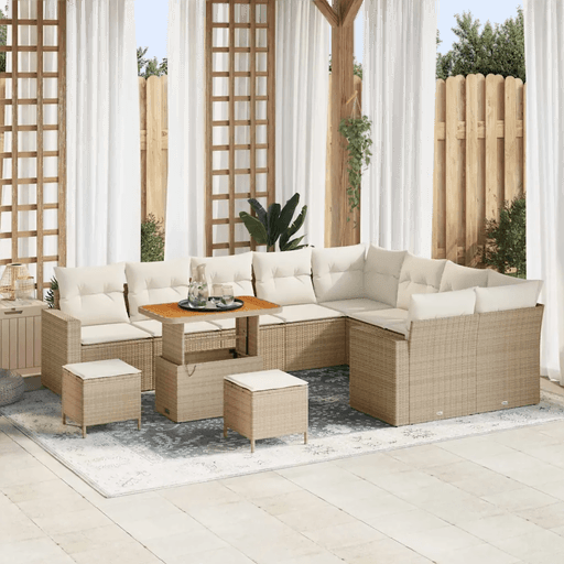 Vidaxl Hagesofa Set 12 pcs Beige