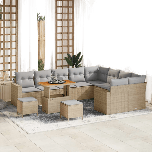 Vidaxl Hagesofa Set 12 pcs Beige