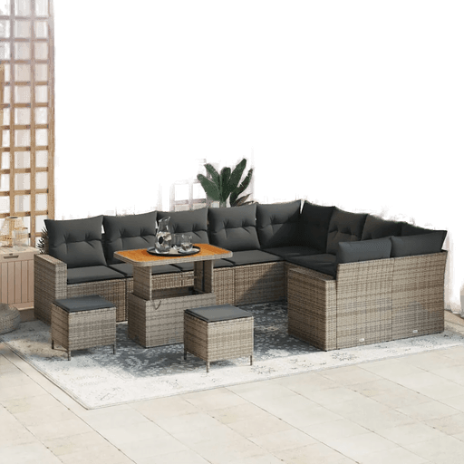 Vidaxl Hagesofa Set 12 pcs Grå