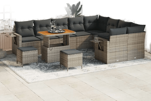 Vidaxl Hagesofa Set 12 pcs Grå