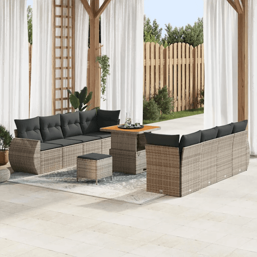 Vidaxl Hagesofa Set 11 pcs Grå