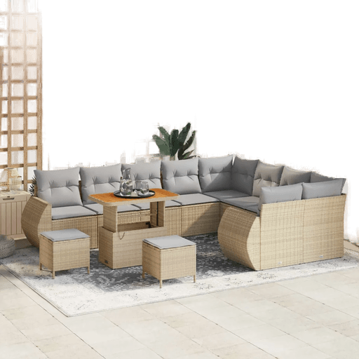 Vidaxl Hagesofa Set 12 pcs Beige