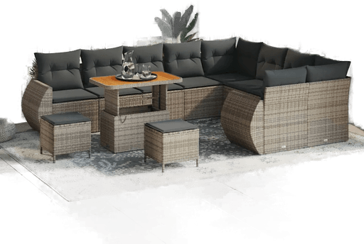 Vidaxl Hagesofa Set 12 pcs Grå