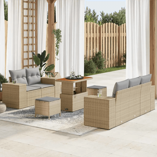Vidaxl Hagesofa Set 8 pcs Beige