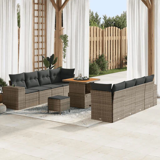 Vidaxl Hagesofa Set 11 pcs Grå