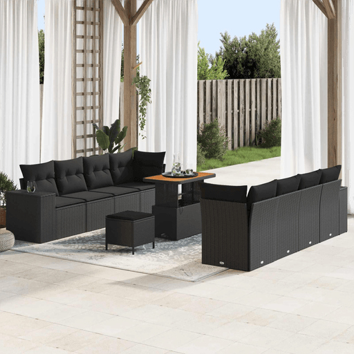 Vidaxl Hagesofa Set 11 pcs Svart