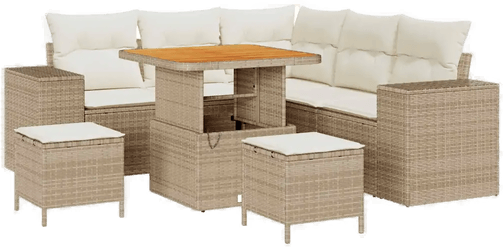 Vidaxl Hagesofa Set 8 pcs Beige