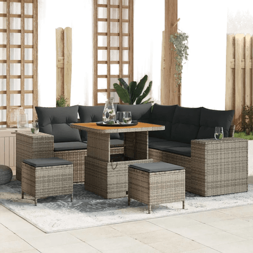 Vidaxl Hagesofa Set 8 pcs Grå