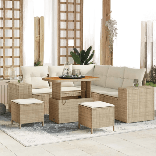 Vidaxl Hagesofa Set 8 pcs Beige