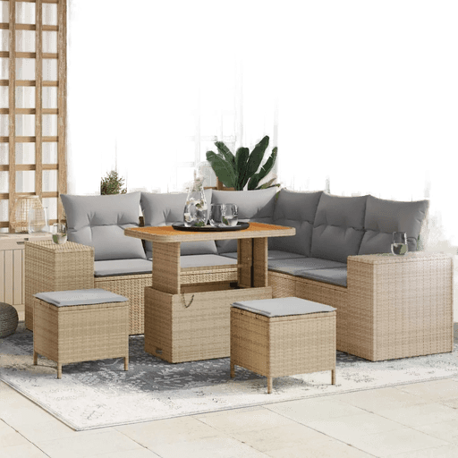 Vidaxl Hagesofa Set 8 pcs Beige