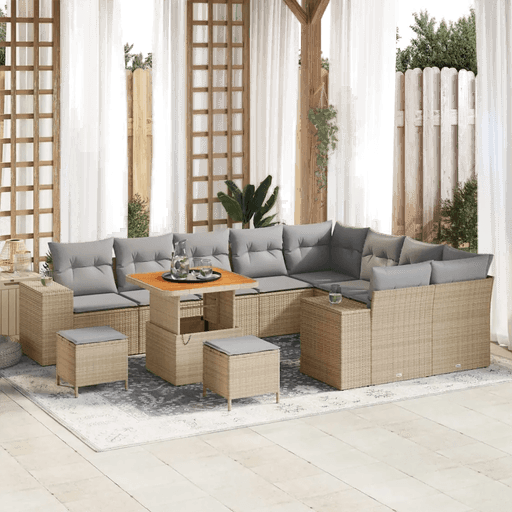 Vidaxl Hagesofa Set 12 pcs Beige