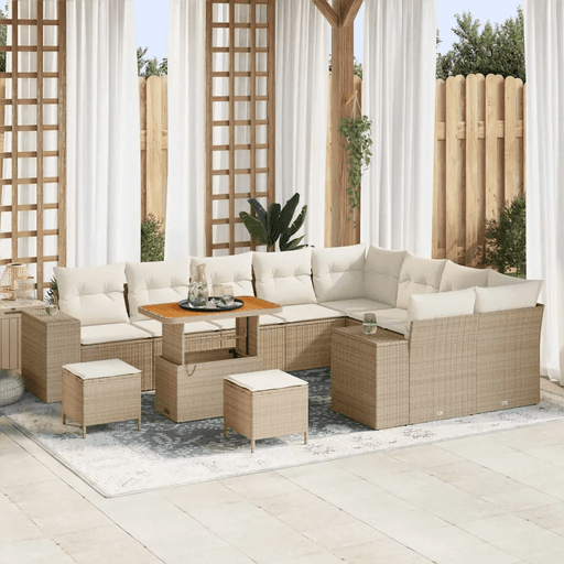 Vidaxl Hagesofa Set 12 pcs Beige