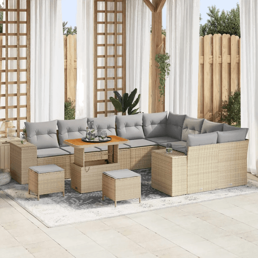Vidaxl Hagesofa Set 12 pcs Beige