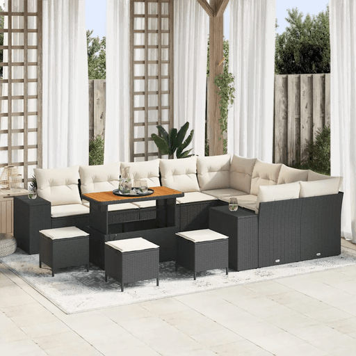 Vidaxl Hagesofa Set 13 pcs Svart