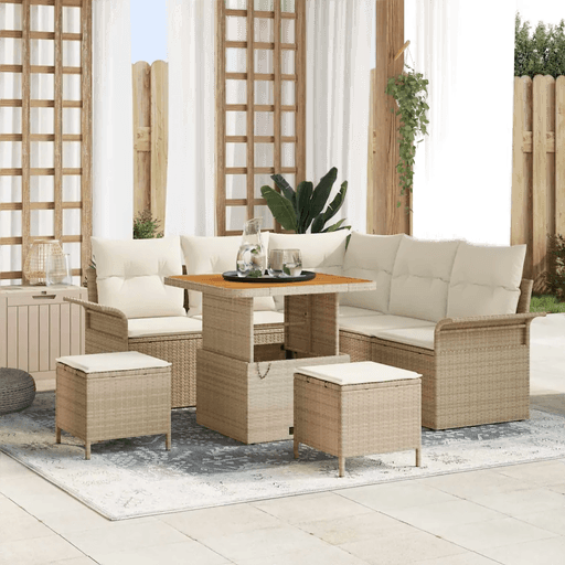 Vidaxl Hagesofa Set 8 pcs Beige