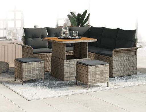 Vidaxl Hagesofa Set 8 pcs Grå