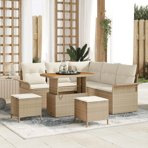 Vidaxl Hagesofa Set 8 pcs Beige