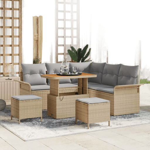 Vidaxl Hagesofa Set 8 pcs Beige