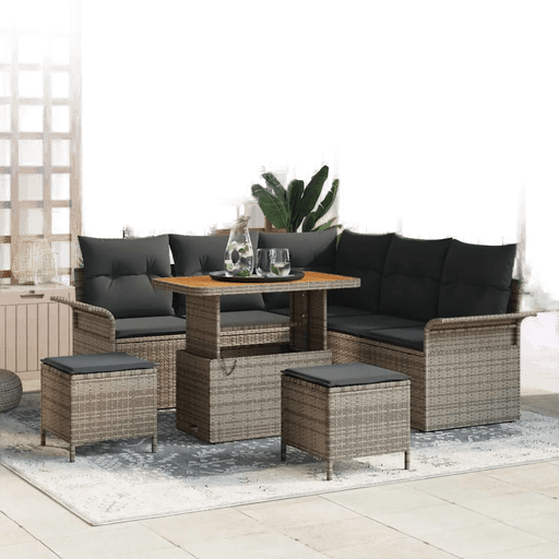 Vidaxl Hagesofa Set 8 pcs Grå