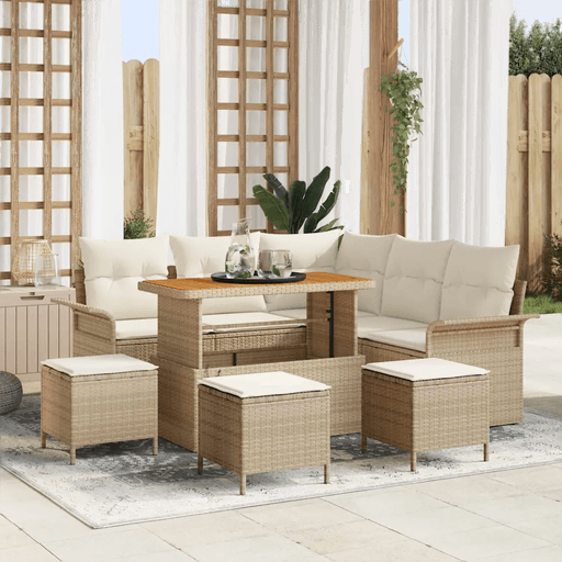 Vidaxl Hagesofa Set 9 pcs Beige