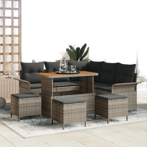 Vidaxl Hagesofa Set 9 pcs Grå