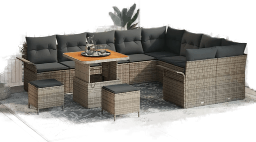 Vidaxl Hagesofa Set 12 pcs Grå