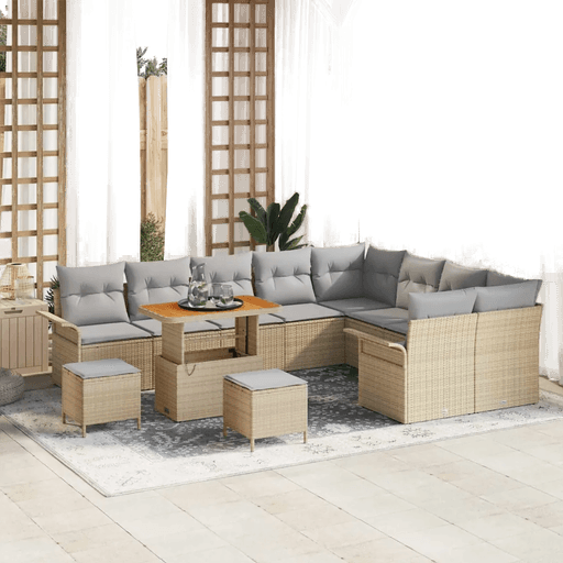 Vidaxl Hagesofa Set 12 pcs Beige