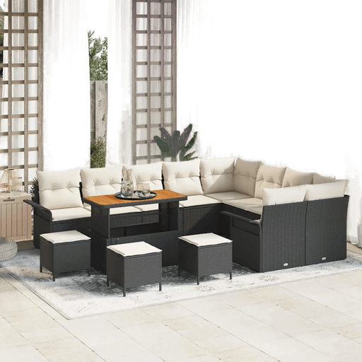 Vidaxl Hagesofa Set 13 pcs Svart