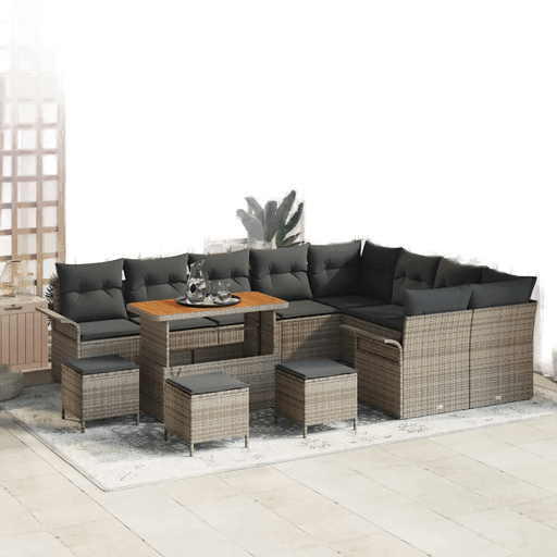 Vidaxl Hagesofa Set 13 pcs Grå