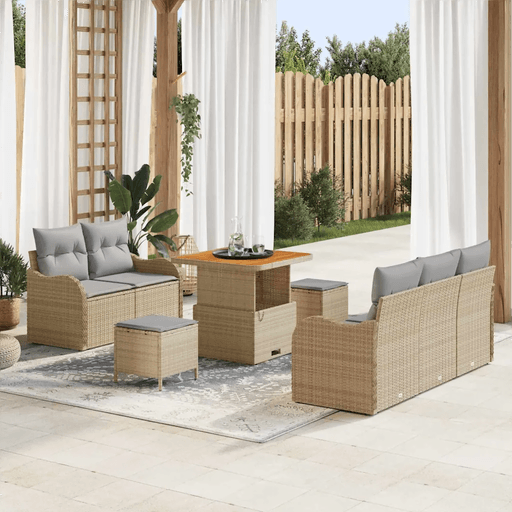 Vidaxl Hagesofa Set 8 pcs Beige