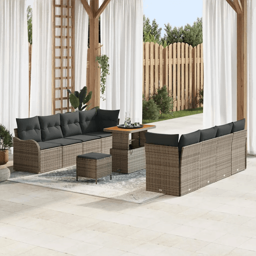 Vidaxl Hagesofa Set 11 pcs Grå