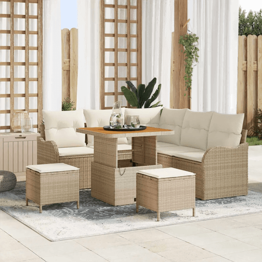 Vidaxl Hagesofa Set 8 pcs Beige