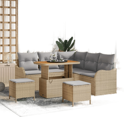 Vidaxl Hagesofa Set 8 pcs Beige