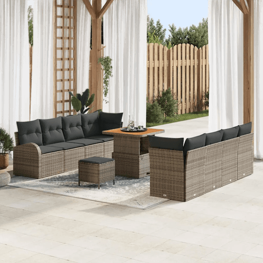 Vidaxl Hagesofa Set 11 pcs Grå