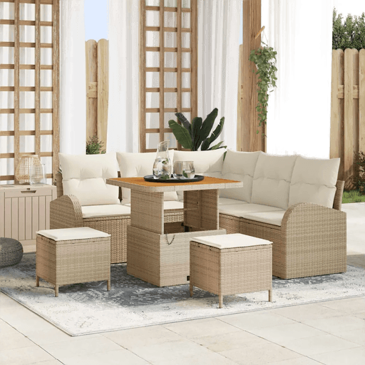 Vidaxl Hagesofa Set 8 pcs Beige
