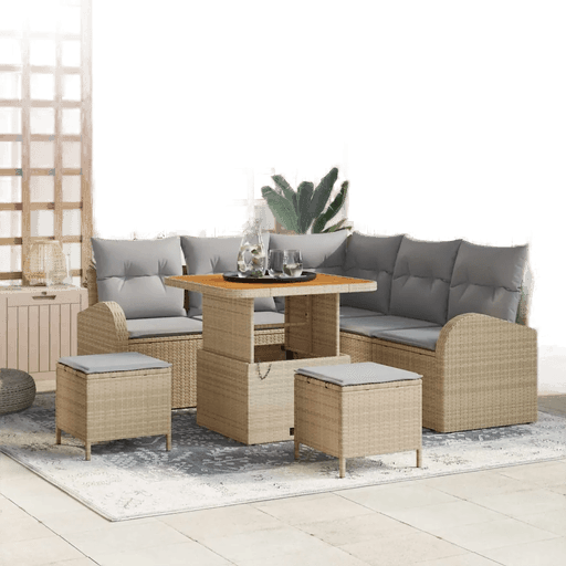 Vidaxl Hagesofa Set 8 pcs Beige