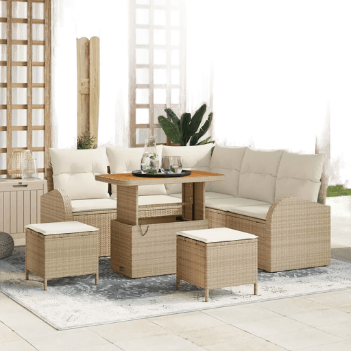 Vidaxl Hagesofa Set 8 pcs Beige