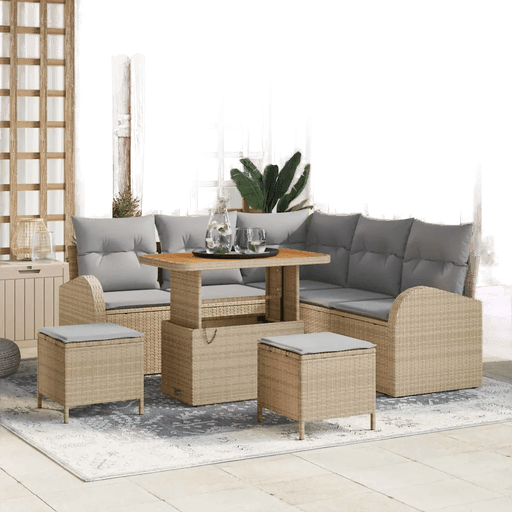 Vidaxl Hagesofa Set 8 pcs Beige