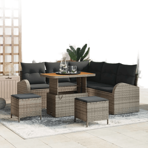 Vidaxl Hagesofa Set 8 pcs Grå