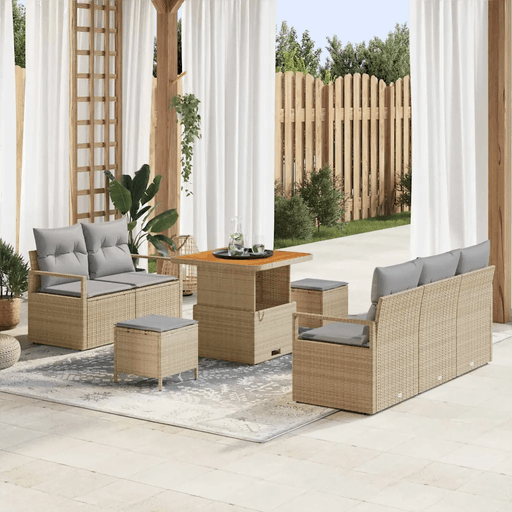 Vidaxl Hagesofa Set 8 pcs Beige