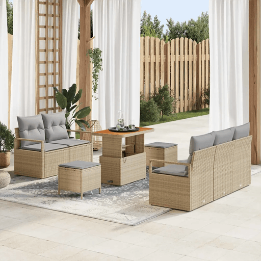 Vidaxl Hagesofa Set 8 pcs Beige