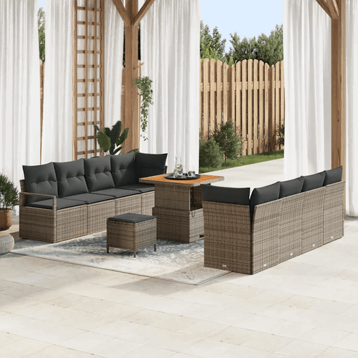 Vidaxl Hagesofa Set 11 pcs Grå