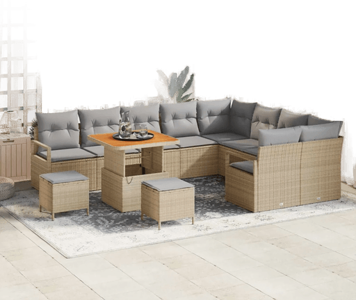 Vidaxl Hagesofa Set 12 pcs Beige