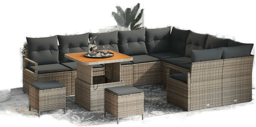 Vidaxl Hagesofa Set 12 pcs Grå