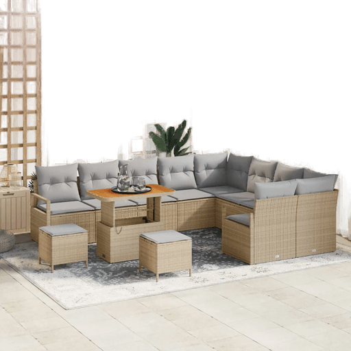 Vidaxl Hagesofa Set 12 pcs Beige