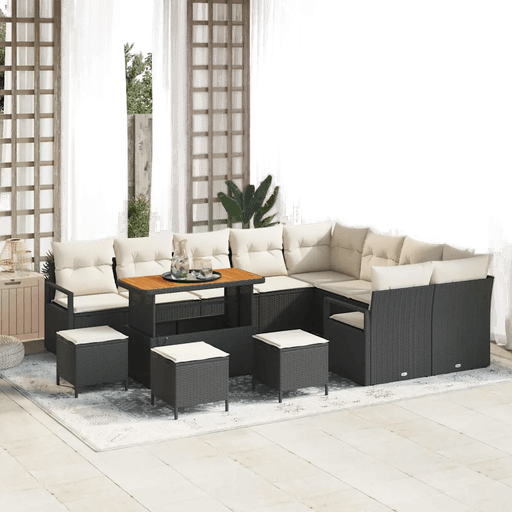 Vidaxl Hagesofa Set 13 pcs Svart