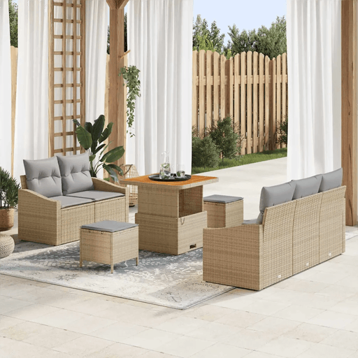 Vidaxl Hagesofa Set 8 pcs Beige