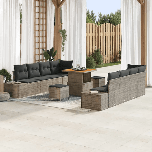 Vidaxl Hagesofa Set 11 pcs Grå